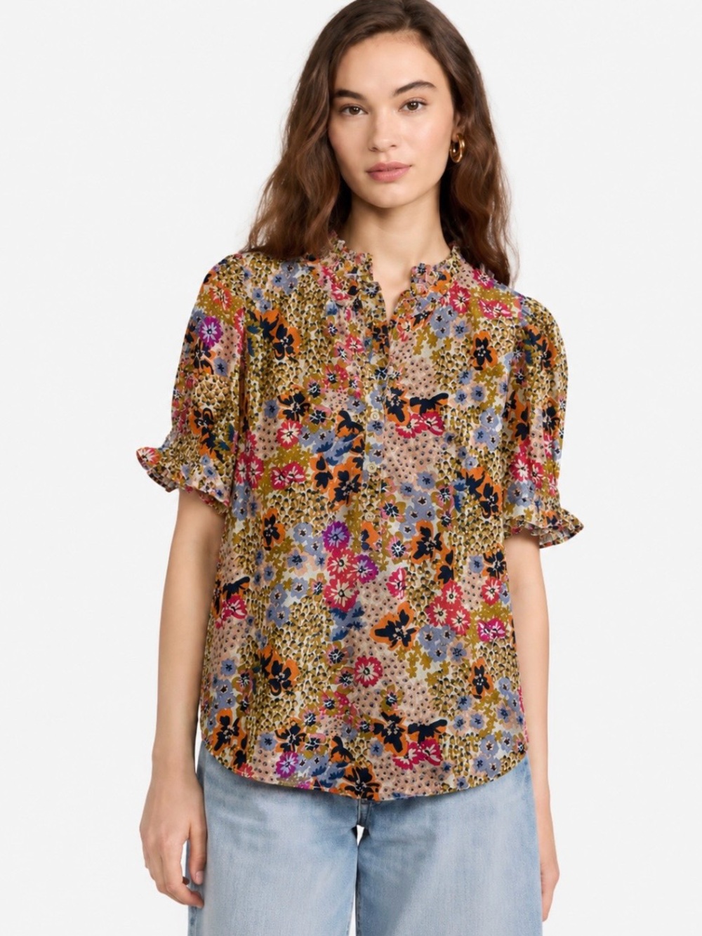 Apiece Apart Los Altos Cotton Top S Floral Feminine Cottagecore Boho Resort